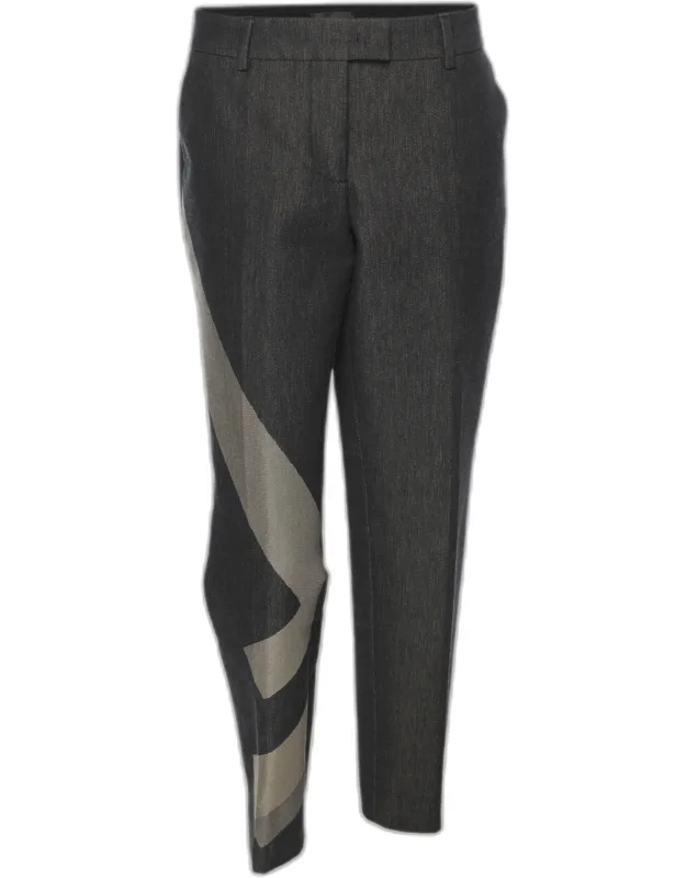 Denim Geometric Logo Slim Fit Trousers