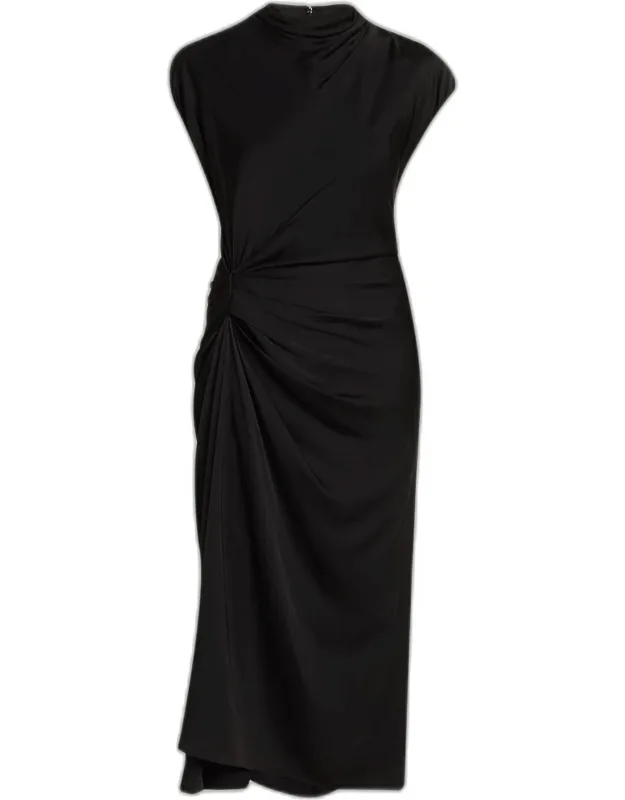 Draped Satin Viscose Dress