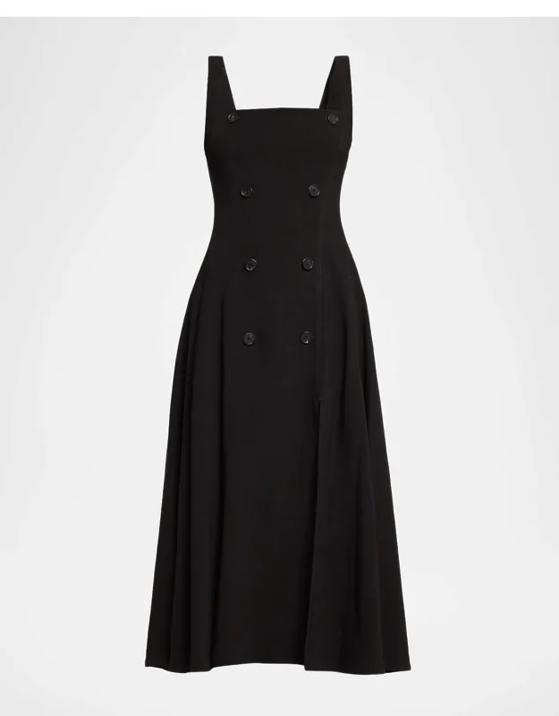 Hayes Midi Dress With Thigh-high Slit And A-line Silhouette