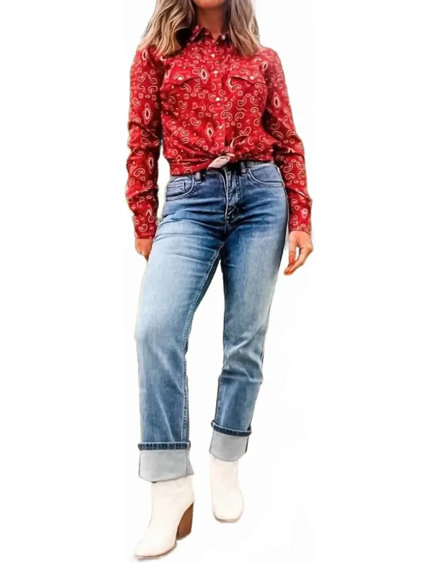 Raw Side Seam Modern Bootcut Jeans