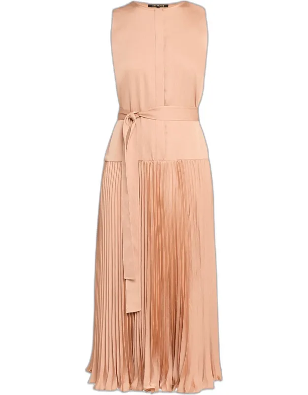 Accordion Pleated Midi Dress