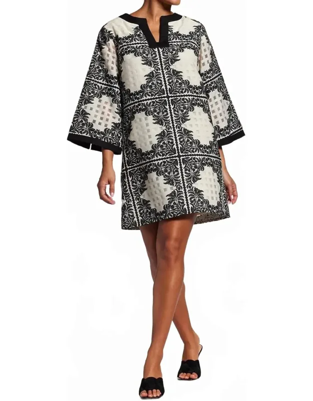 Palm Squares Xenobia Dress