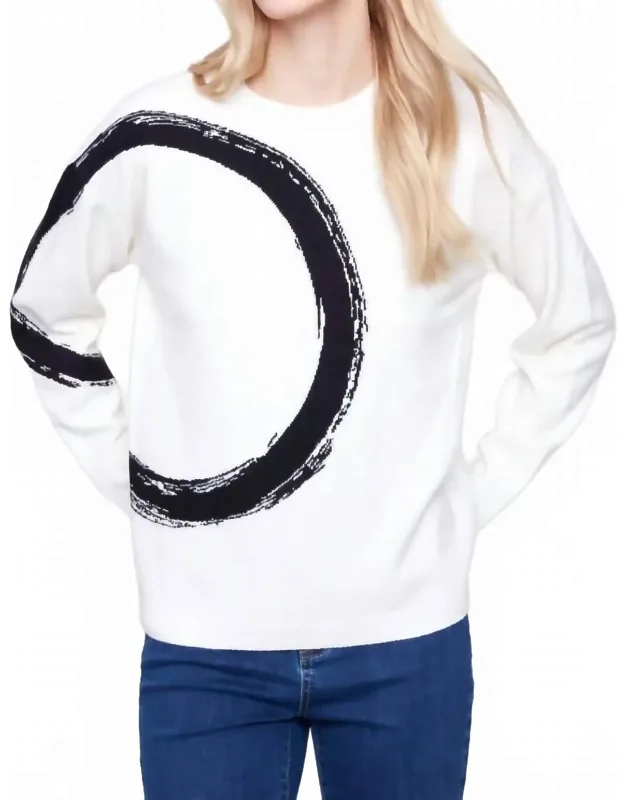 Placed Jacquard Crew Neck Sweater
