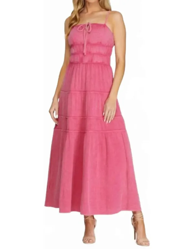 Washed Gauze Tiered Dress