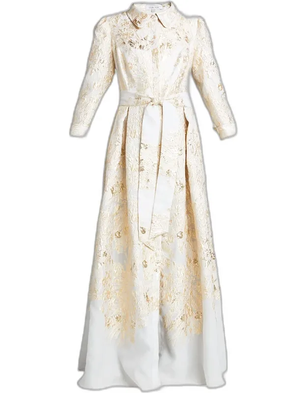 Brocade Shirtdress Gown
