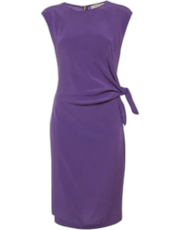 Silk Chiffon Draped Tie Mini Dress