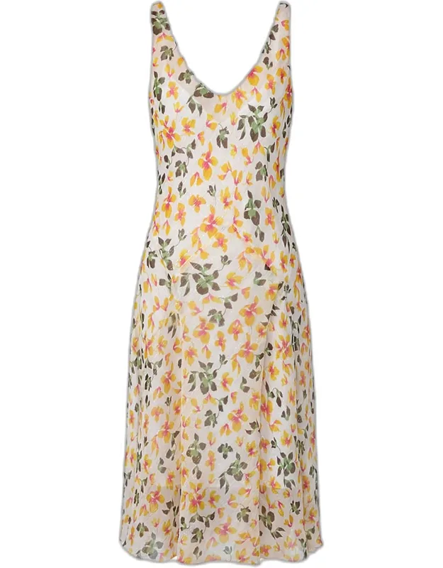 Shimmer Floral-print Midi Dress