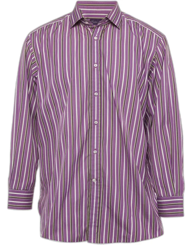 Striped Cotton Poplin Button Up Shirt