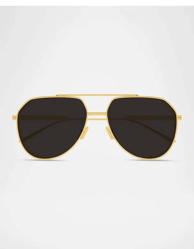 Double-bridge Metal Aviator Sunglasses