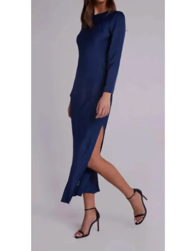 Bias Long Sleeve Slip Dress
