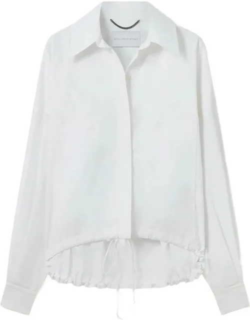 Drawstring-hem Long-sleeve Shirt