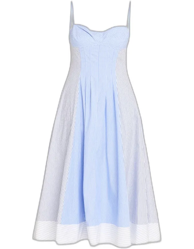 Chamberlain Striped Cotton Midi Dress
