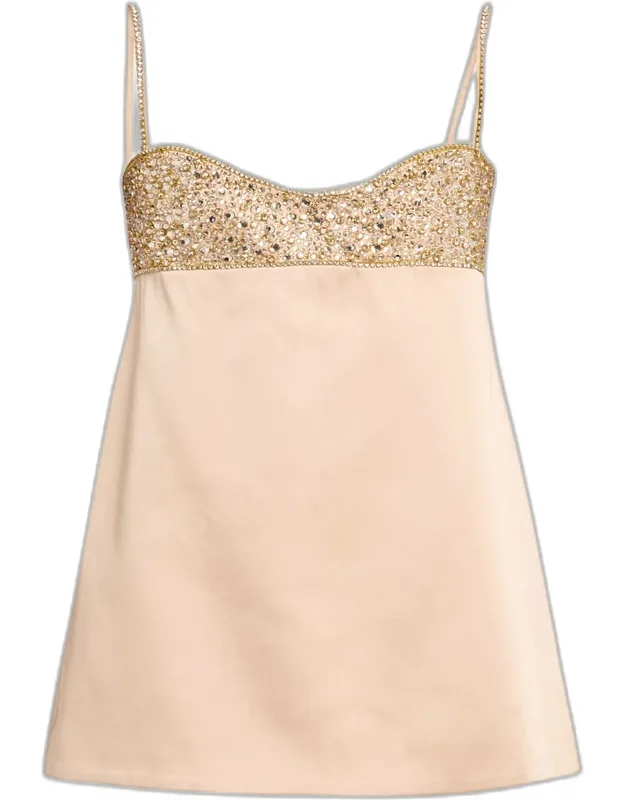 Crystal Satin Mini Dress