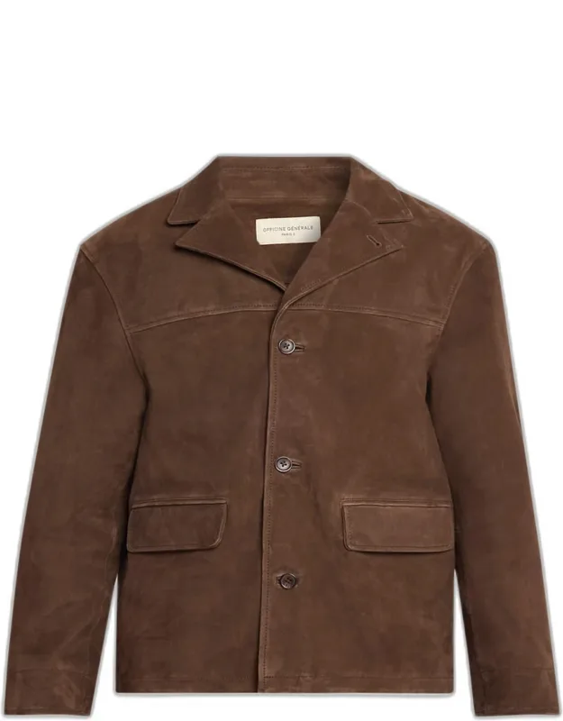 Suede Button-front Jacket