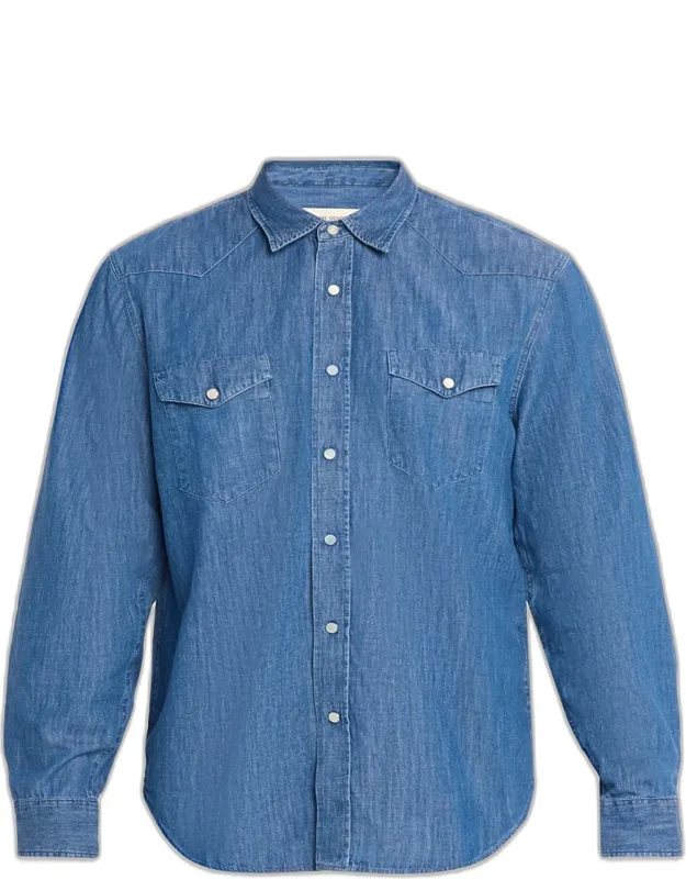 Maverick Snap-front Chambray Western Shirt