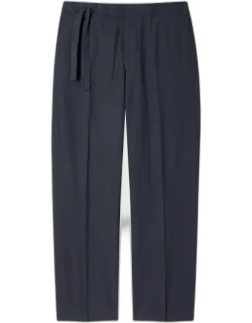 Washed Cotton-lyocell Tie-waist Trousers