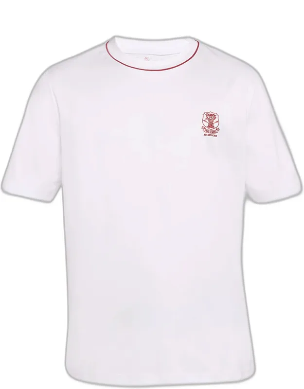 Cotton Logo Crewneck T-shirt With Piping