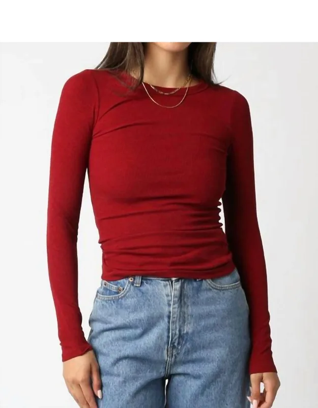 Cassie Long Sleeve Ribbed Top