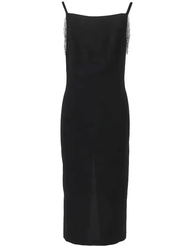 Midi Dress With Jewelled Shoulders