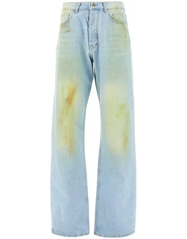 Stained Effect Relaxed Fit Jeans