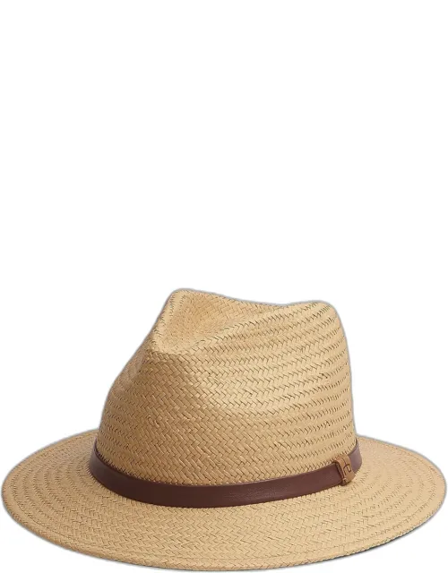 Packable Straw Fedora Hat