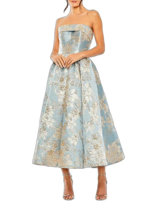 Floral Brocade Midi Dress