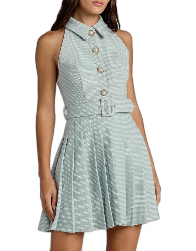 Bouclé Pleated Minidress