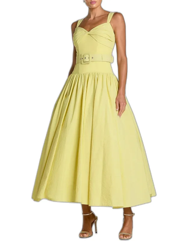 Fit & Flare Belted Midi-dress