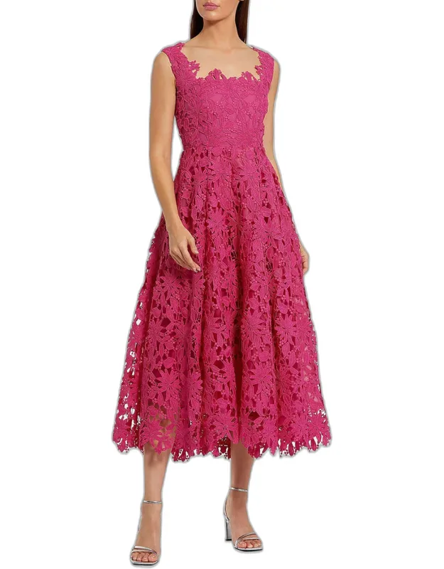 Lace A-line Midi Dress