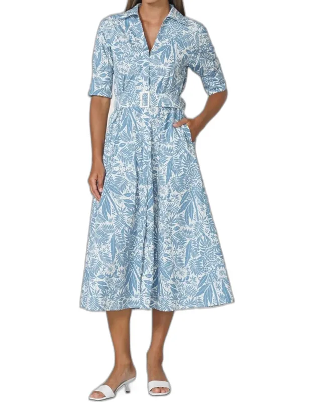 Belted Poplin Dress