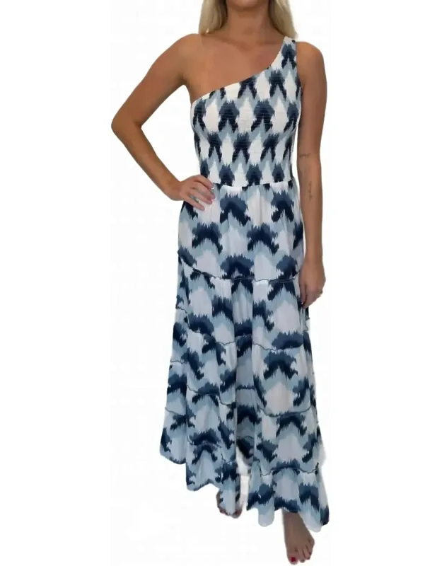 Brushed Cotton One Shoulder Dress
