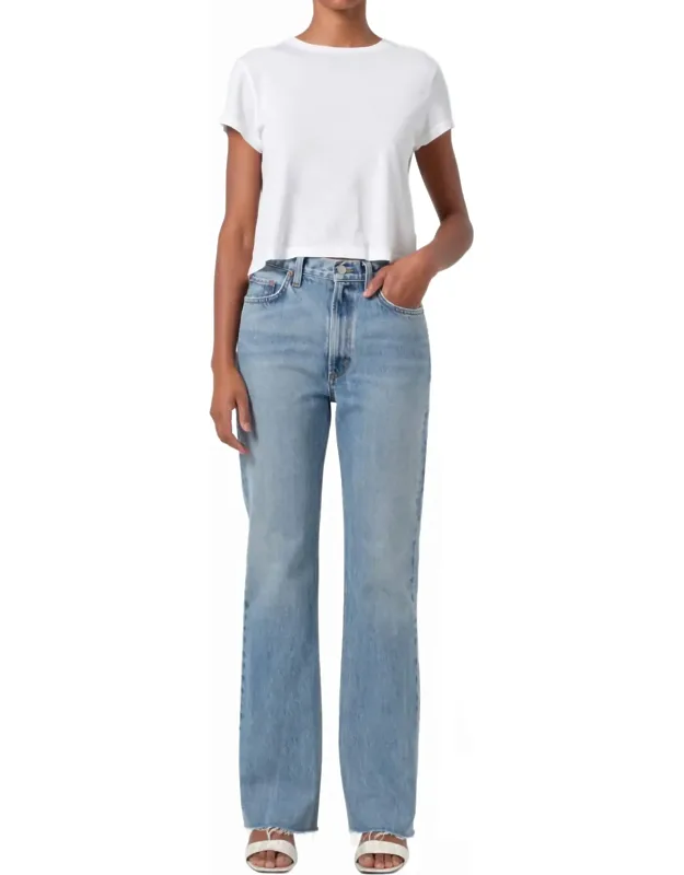 Leena Jean - High-rise Baby Flare, Raw Cut Hem