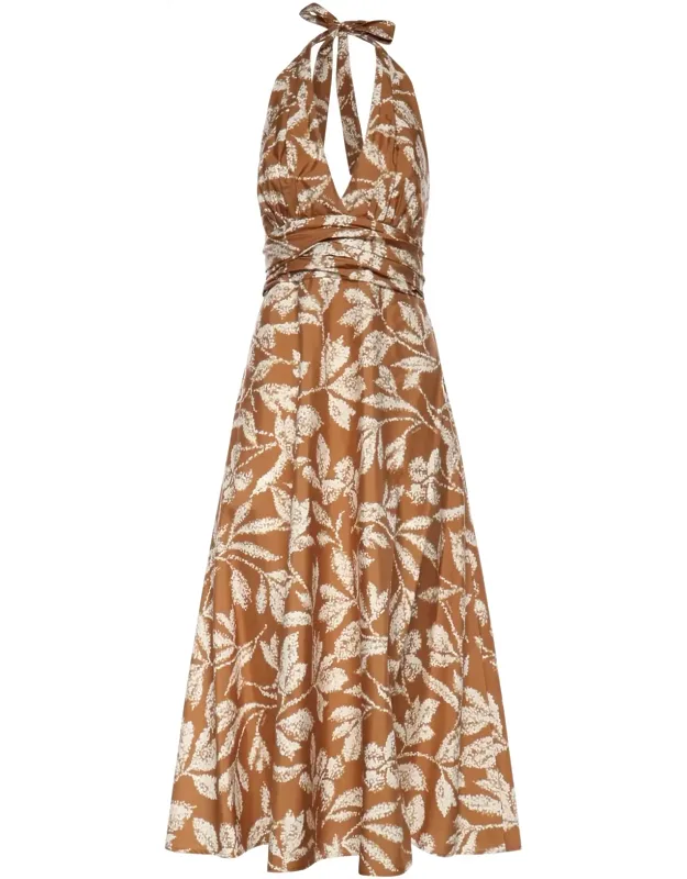 Long Printed Poplin Dress
