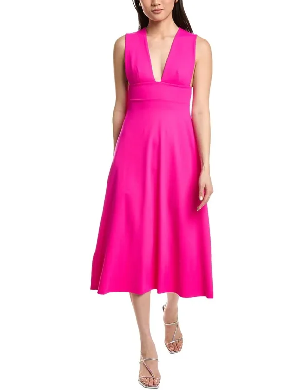 Low Neck Tank Flared Midi Dress