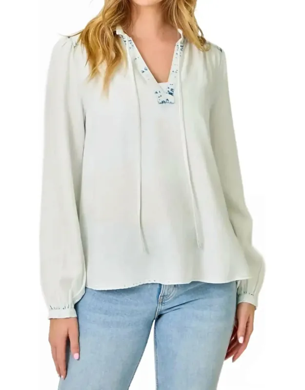 Ruffle Tie-neck Blouse