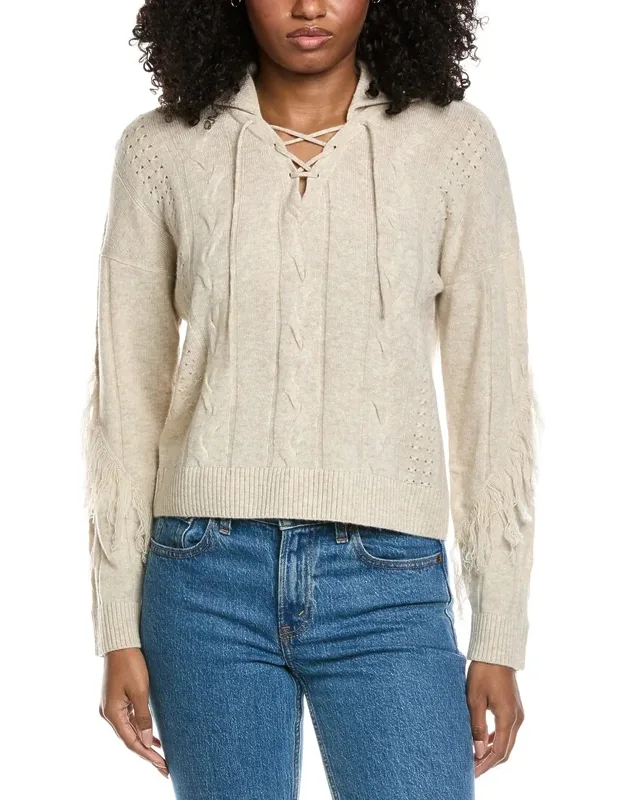Cable Fringe Polo Wool & Cashmere-blend Sweater