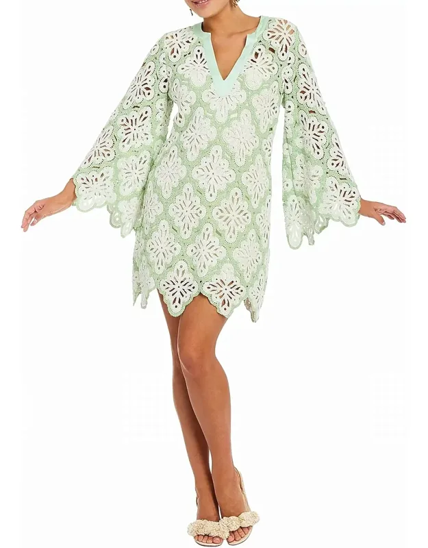 Palermo Scallop Open-knit Minidress