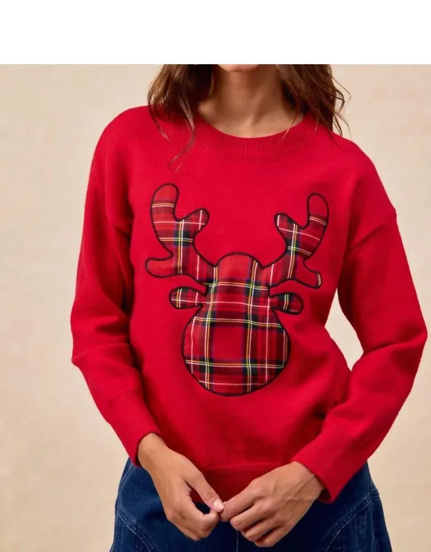Reindeer Games Plaid Sweater
