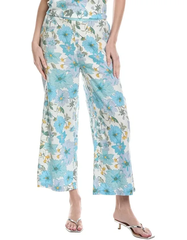 Linen-blend Ankle Crop Pants