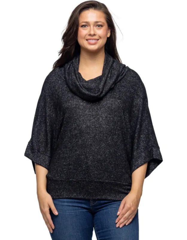 Cowl Neck Dolman Sleeve Sweater Top - Cozy And Soft Fabric