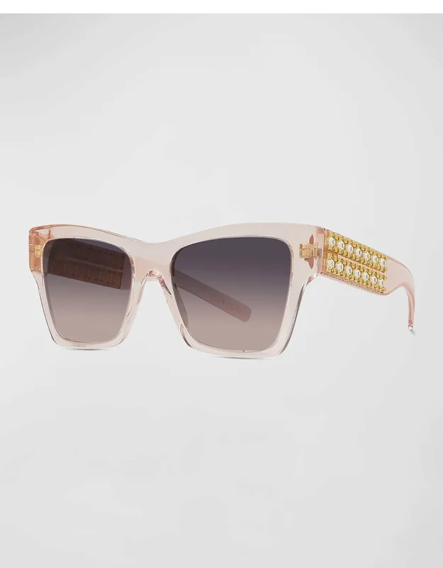 Crystal & Acetate Square Sunglasses