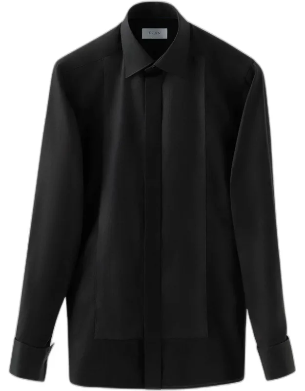 Fine Stripe Bib-front Contemporary Fit Evening Shirt