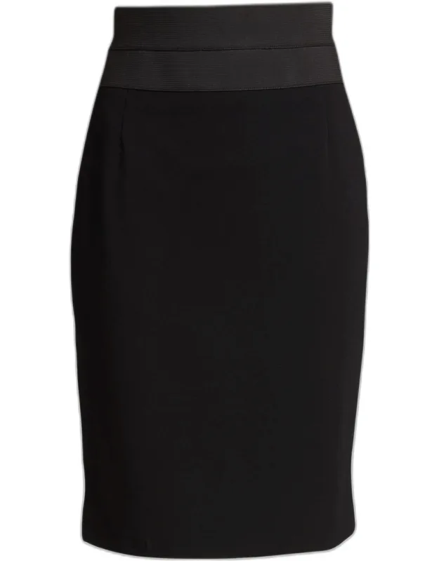 High-waist Jersey Pencil Skirt