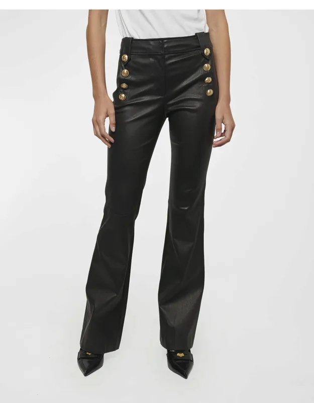 Flared Leather Sailor Trousers