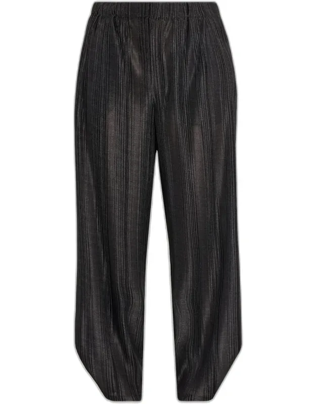 Tapered Plisse Jersey Trousers