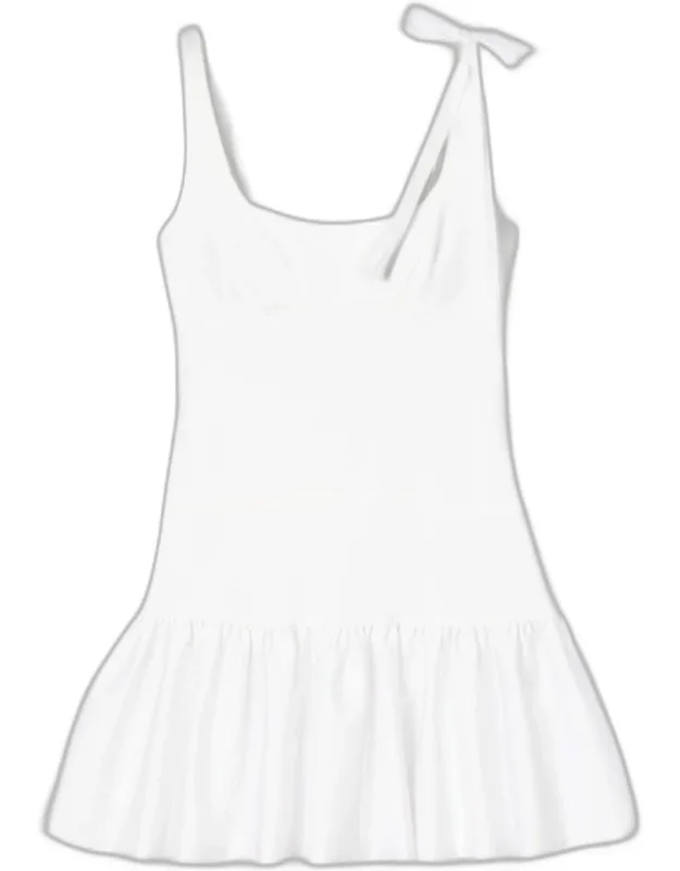Mixed-media Mini Dress