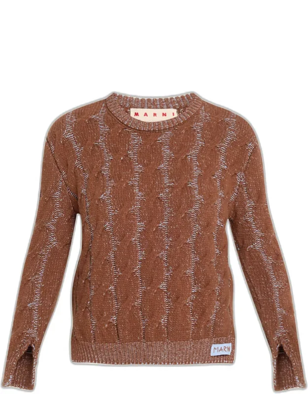 Cable Knit Crewneck Sweater