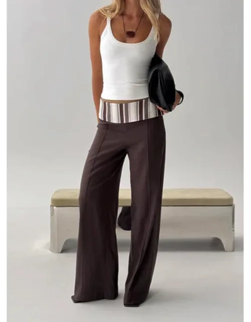 Folded Straight Leg Pants