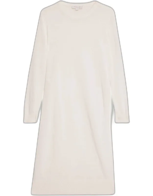 Linen Cotton Crewneck Sweater Dress