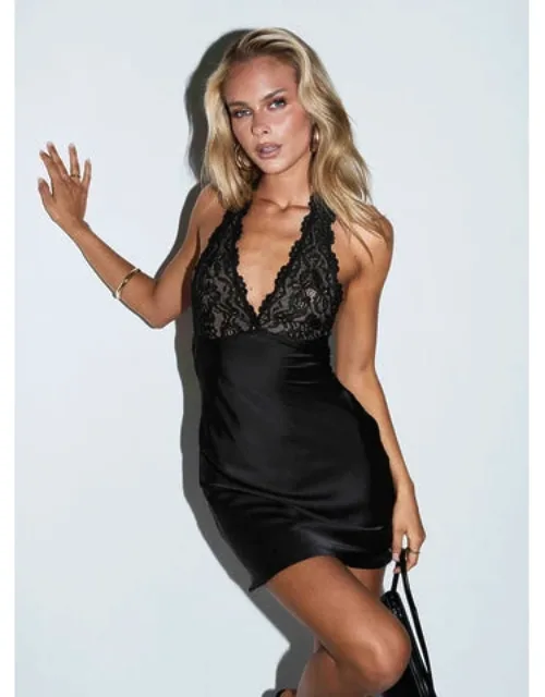 Lace Halter Mini Dress